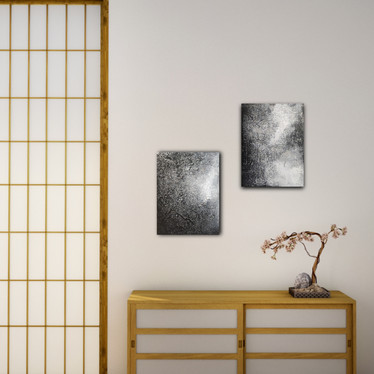 Abstrakti maalaus 'flash of light I&II' 40*30cm