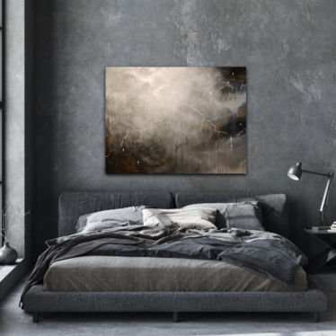 Abstrakti maalaus 'dreams behind a silver cloud' 116*89cm