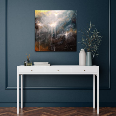 Abstrakti maalaus 'you have infinite power' 60*60*4cm