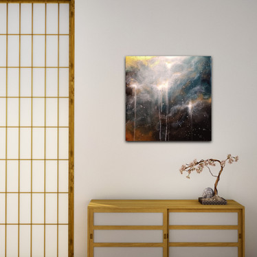 Abstrakti maalaus 'you have infinite power' 60*60*4cm
