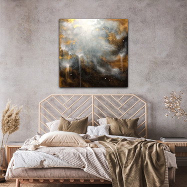 Abstrakti maalaus 'katso lähelle niin näet kauas' 90*90cm