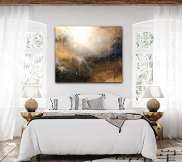 Abstrakti maalaus 'a soul full of gold' 120*100cm