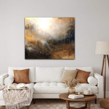 Abstrakti maalaus 'a soul full of gold' 120*100cm