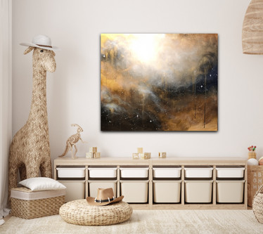 Abstrakti maalaus 'a soul full of gold' 120*100cm