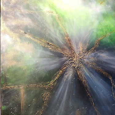 Abstrakti maalaus 'explosive love' 100*100cm