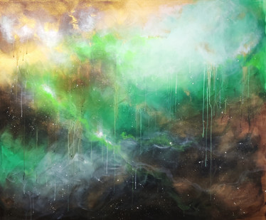 Abstrakti maalaus 'sateen jälkeen' 120*100cm