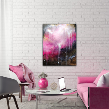 Abstrakti maalaus 'love is everywhere' 81*100cm