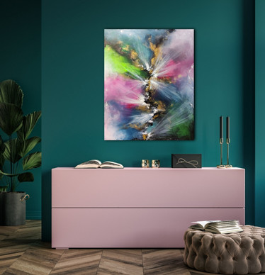 Abstrakti maalaus 'ansaitset loistaa' 81*100cm