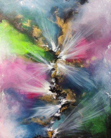 Abstrakti maalaus 'ansaitset loistaa' 81*100cm