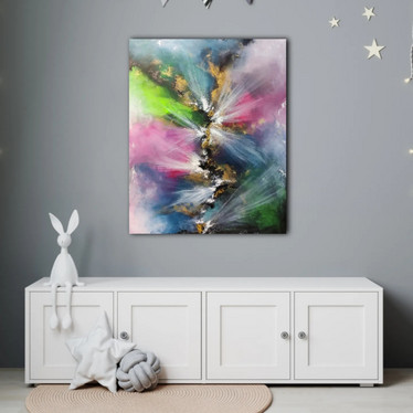 Abstrakti maalaus 'ansaitset loistaa' 81*100cm