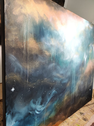 Abstrakti maalaus 'unelmien syvyyksiin' 120*100cm