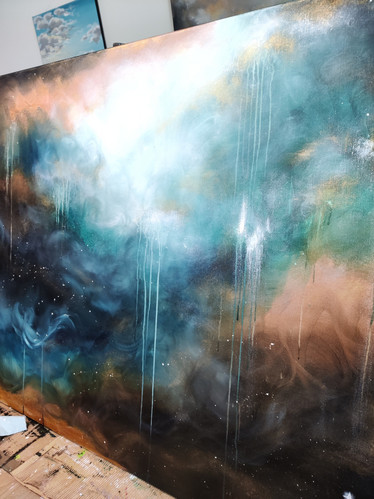 Abstrakti maalaus 'unelmien syvyyksiin' 120*100cm