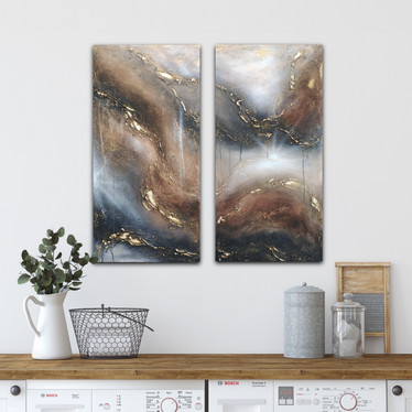 Abstrakti maalaus 'there is magic in the moment' 80*80cm