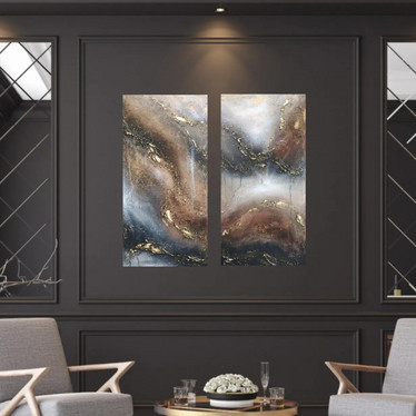 Abstrakti maalaus 'there is magic in the moment' 80*80cm