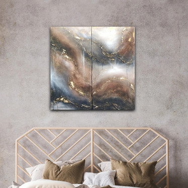 Abstrakti maalaus 'there is magic in the moment' 80*80cm