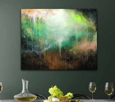 Abstrakti maalaus 'aamukaste' 100*81cm
