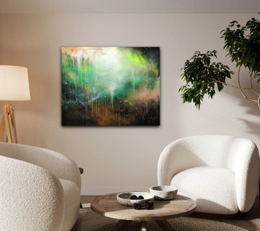 Abstrakti maalaus 'aamukaste' 100*81cm