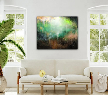 Abstrakti maalaus 'aamukaste' 100*81cm