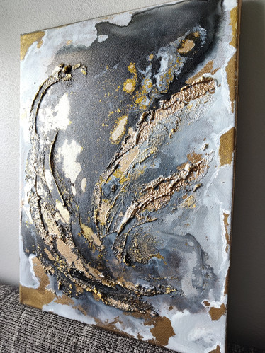 Pieni Abstrakti maalaus 'kulta I' 30*40cm