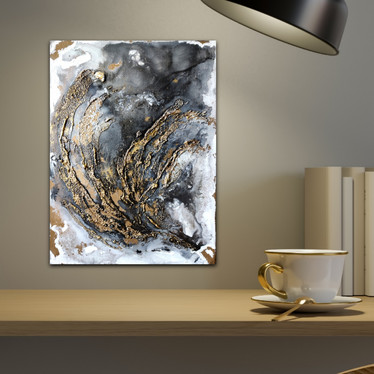Pieni Abstrakti maalaus 'kulta II' 30*40cm