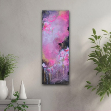 Maalaus 'a beautiful whisper in the dark' 30*80cm