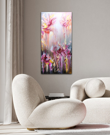 Värikäs maalaus 'elämän ilo' 50*100cm