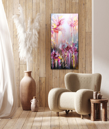 Värikäs maalaus 'elämän ilo' 50*100cm