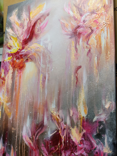 Värikäs maalaus 'elämän ilo' 50*100cm