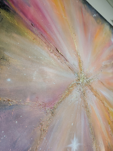 Abstrakti maalaus 'love all around' 100*100cm