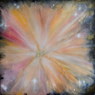 Abstrakti maalaus 'love all around' 100*100cm
