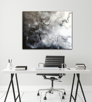 Mustavalkoinen maalaus 'erottamattomat' 116*89cm