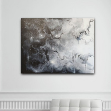 Mustavalkoinen maalaus 'erottamattomat' 116*89cm