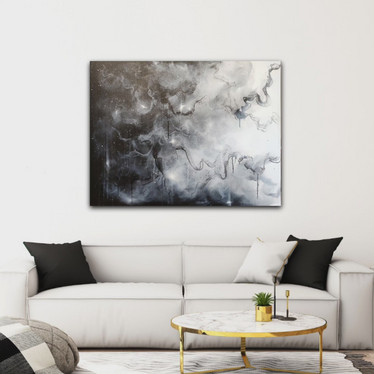 Mustavalkoinen maalaus 'erottamattomat' 116*89cm