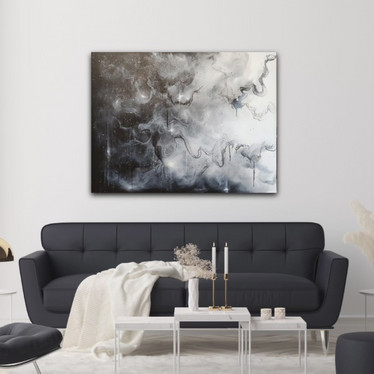 Mustavalkoinen maalaus 'erottamattomat' 116*89cm