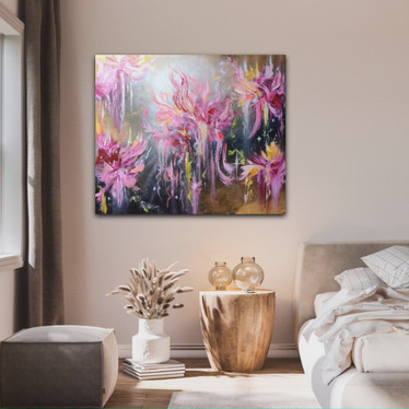 Värikäs maalaus 'shining in the night'120*100cm