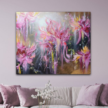 Värikäs maalaus 'shining in the night'120*100cm