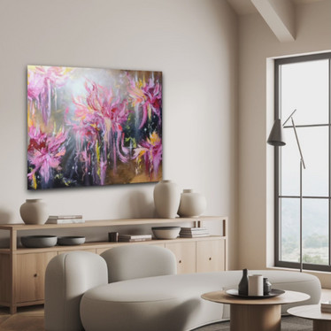 Värikäs maalaus 'shining in the night'120*100cm