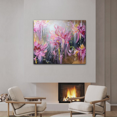 Värikäs maalaus 'shining in the night'120*100cm