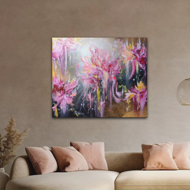 Värikäs maalaus 'shining in the night'120*100cm