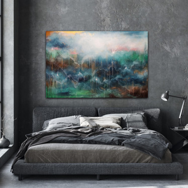 Abstrakti suuri maalaus ''when the moment is present