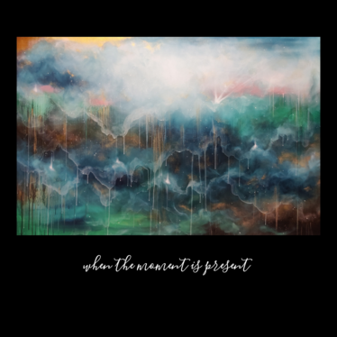 Abstrakti suuri maalaus ''when the moment is present