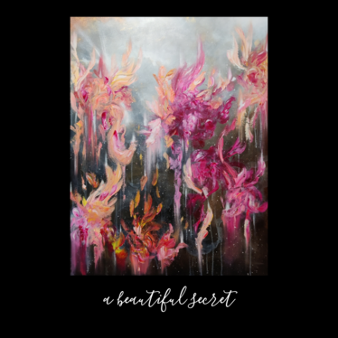 Kukka aiheinen Abstrakti maalaus 'a beautiful secret' 89*116cm