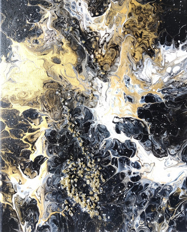 Abstrakti pikku maalaus 'Hehku' 24*30cm