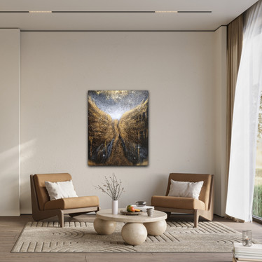 Enkeli aiheinen maalaus 'unelmien suojelija' 81*100cm