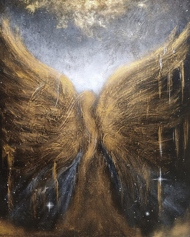 Enkeli aiheinen maalaus 'unelmien suojelija' 81*100cm