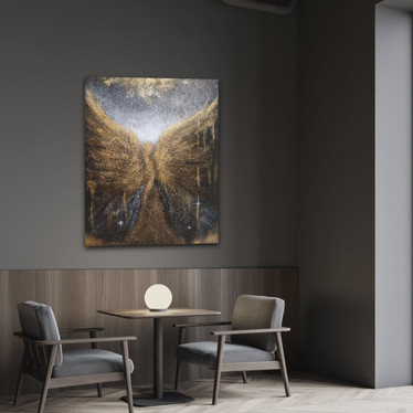 Enkeli aiheinen maalaus 'unelmien suojelija' 81*100cm