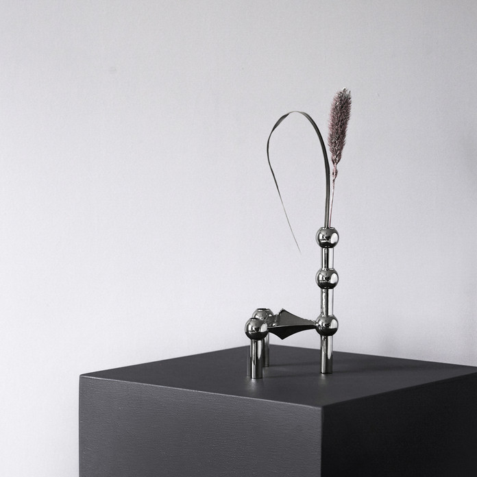 STOFF NAGEL VASE, CHROME