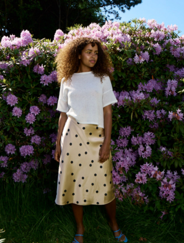 Coster Copenhagen, Bias Cut Skirt In Dot Print
