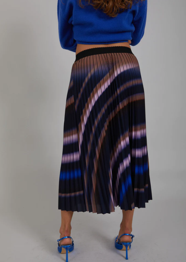 Coster Copenhagen, Pleated skirt w. print, Blue