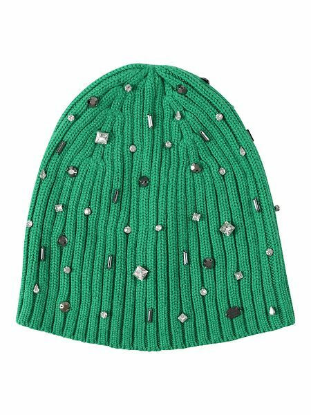 Gustav,Pearl knit hat, emerald green